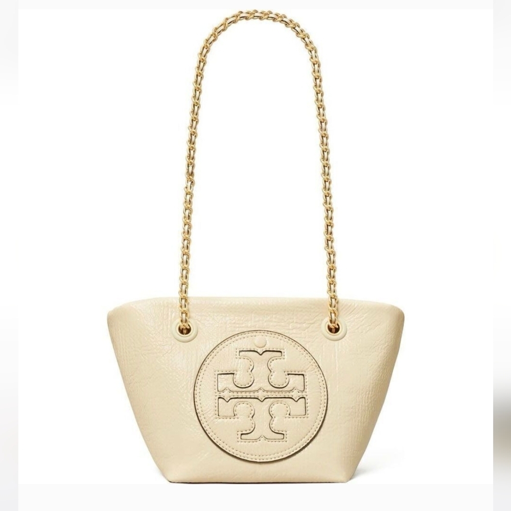 Tory Burch Cream Leather Chain-Handle Crossbody Bag